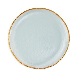 NWT Annie Glass Edgey Charger Gold Rimmed glass plate